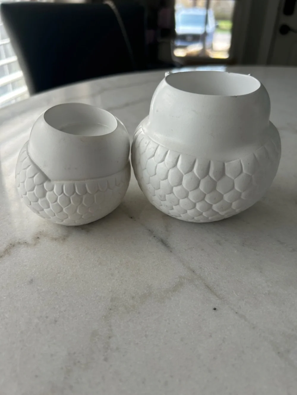 Pair of PartyLite White Ceramic Owl Votive Cup - Picture 5 of 5
